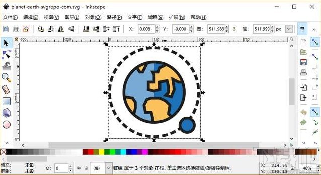 inkscape设置图形背景颜色的方法