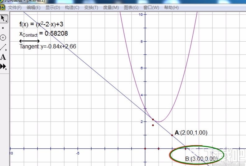 几何画板画切线的方法步骤
