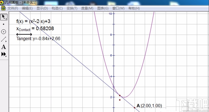 几何画板画切线的方法步骤