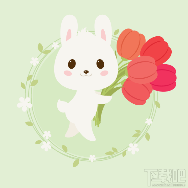 AI教程!手把手教你绘制拿着郁金香的可爱兔子