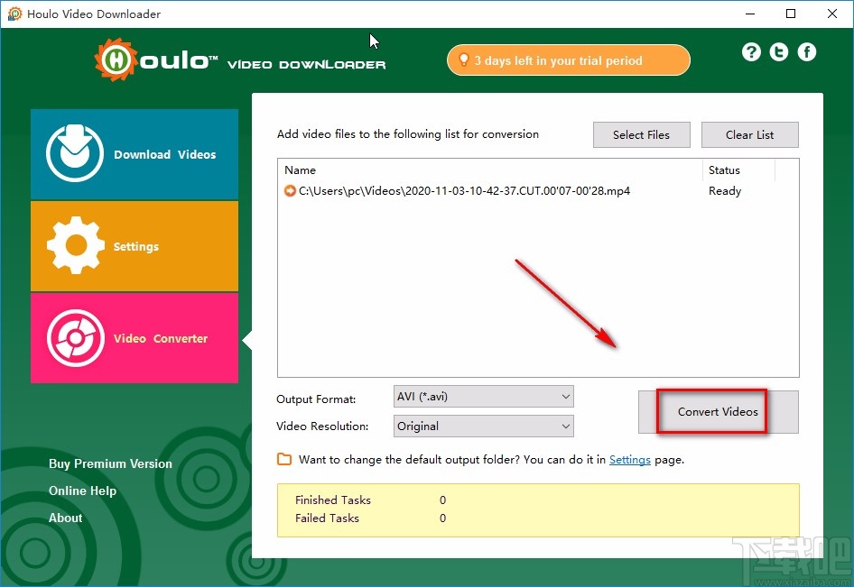 Houlo Video Downloader转换视频格式的方法