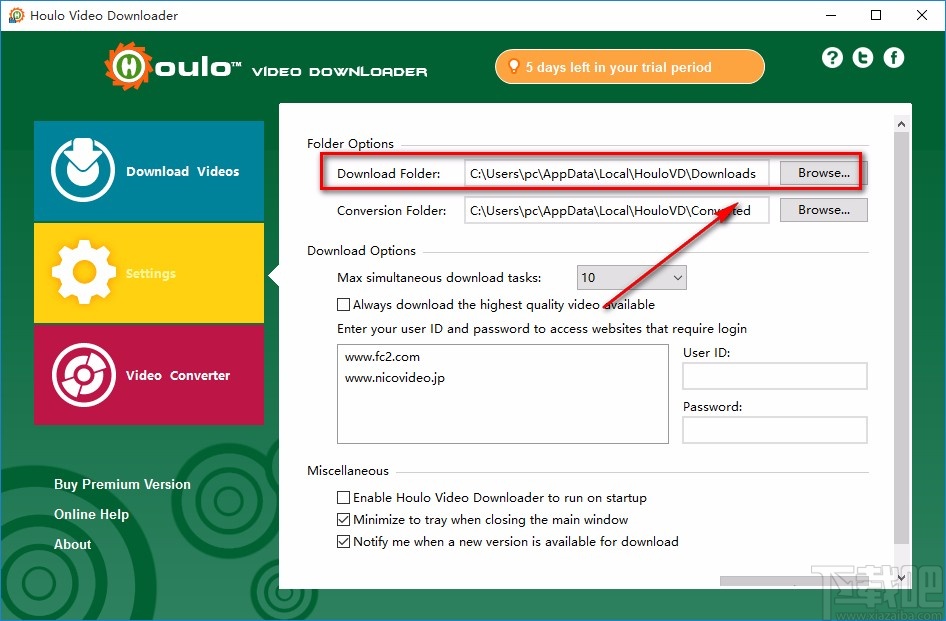 Houlo Video Downloader设置下载保存位置的方法