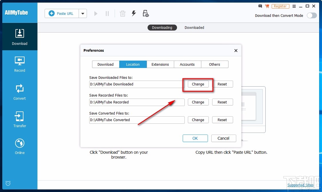 Wondershare AllMyTube设置视频默认下载保存位置的方法