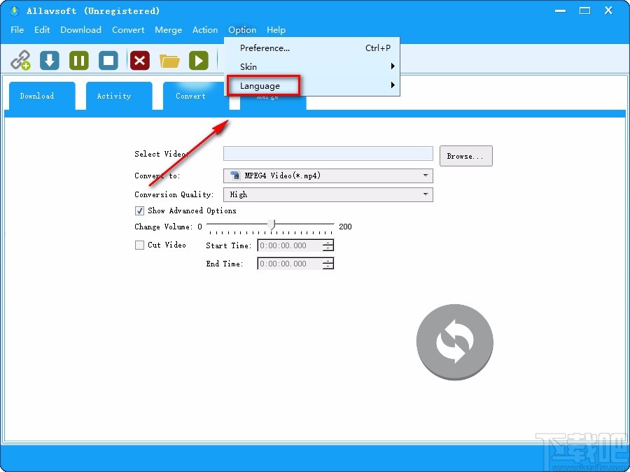 Allavsoft设置中文的方法