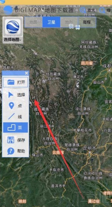 bigemap地图下载器标记面积的方法