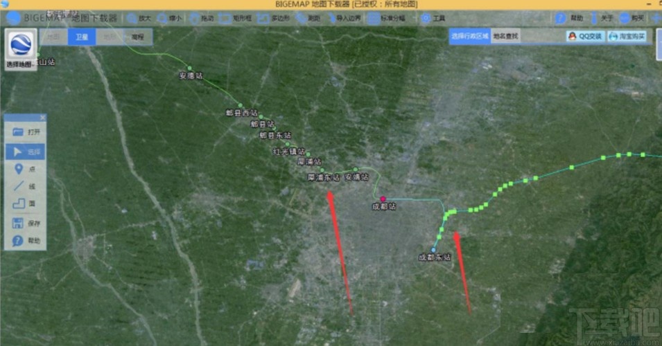 bigemap地图下载器标记面积的方法