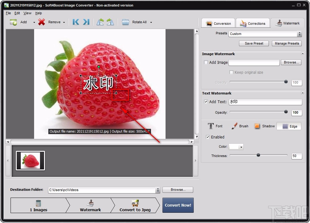 Soft4Boost Image Converter给图片添加文字水印的方法