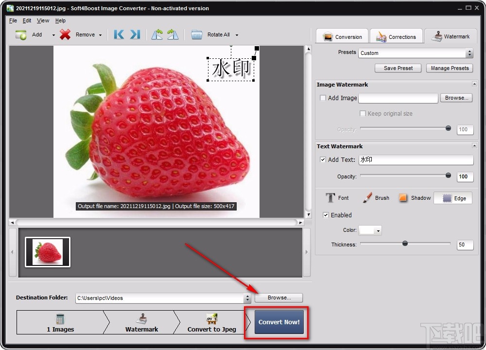 Soft4Boost Image Converter给图片添加文字水印的方法