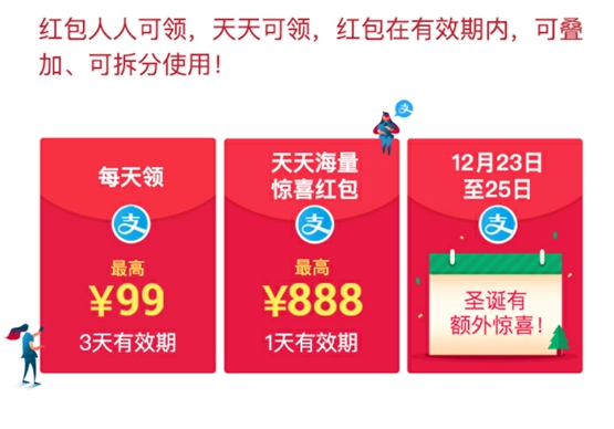 支付宝圣诞红包怎么玩？