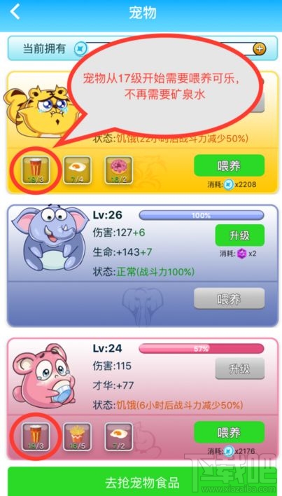 派派宠物11级后怎么转换食物