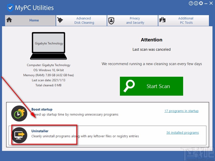 MyPC Utilities卸载软件的方法