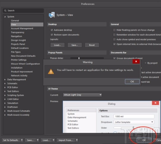 altium designer设置背景颜色的方法