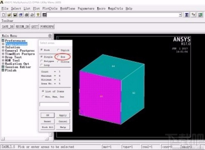 ansys隐藏模型某部分的方法